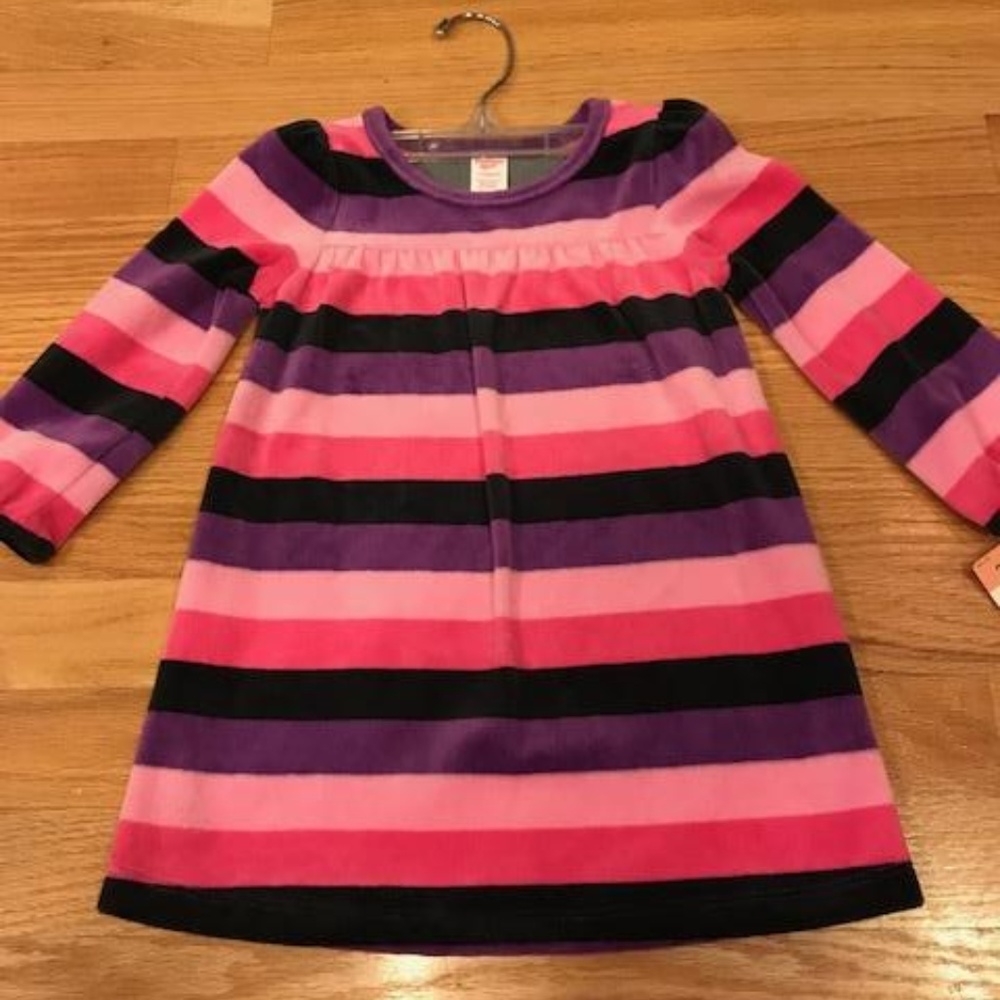 NEW OSHKOSH B'GOSH PINK STRIPED DRESS - 2T